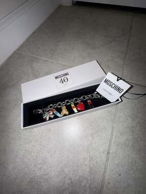 Moschino 40th Anniversary Couture Charm Bracelet with Multi-Color Enamel Charms